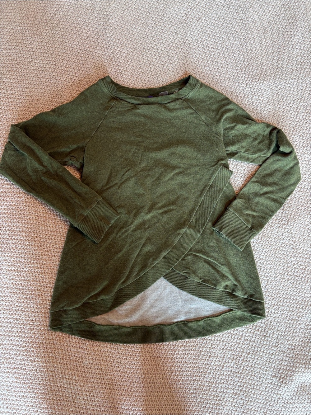 Seraphine Maternity/Nursing Forest Green Crossover Hem Crewneck Sweater